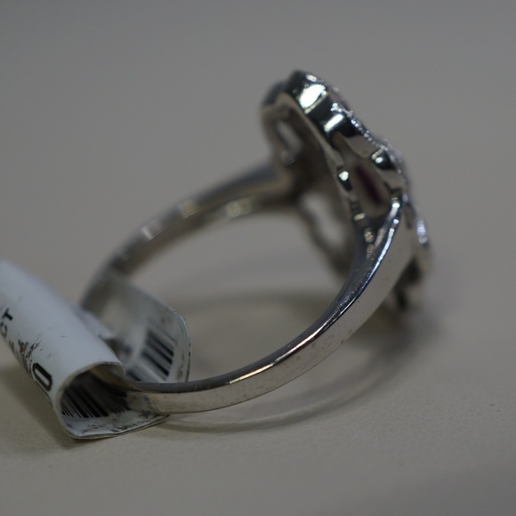 18KW Gold Genuine Ruby & Diamond Ring - Picture 6 of 8